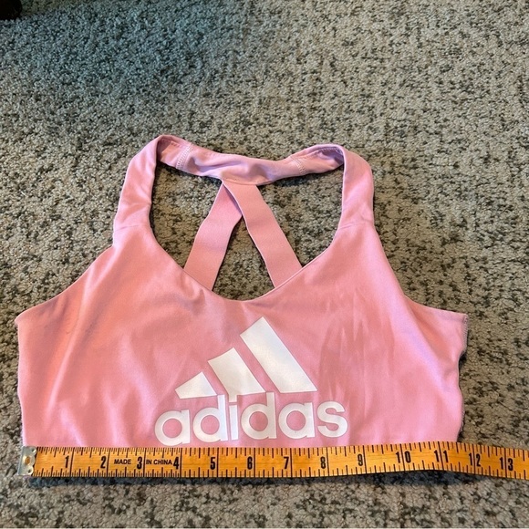 Adidas Pink & White Seamless Sports Bra Size Medium - Picture 3 of 3